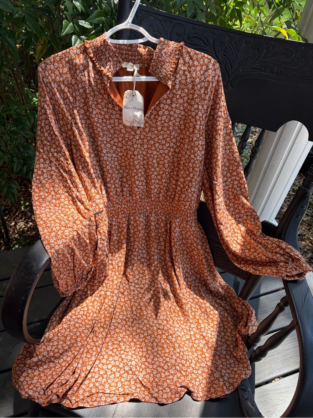 NWT HEM & THREADS Floral Tiered Long-Sleeve Dress - Rust Floral
FALL READY 🍁🍂🍁
